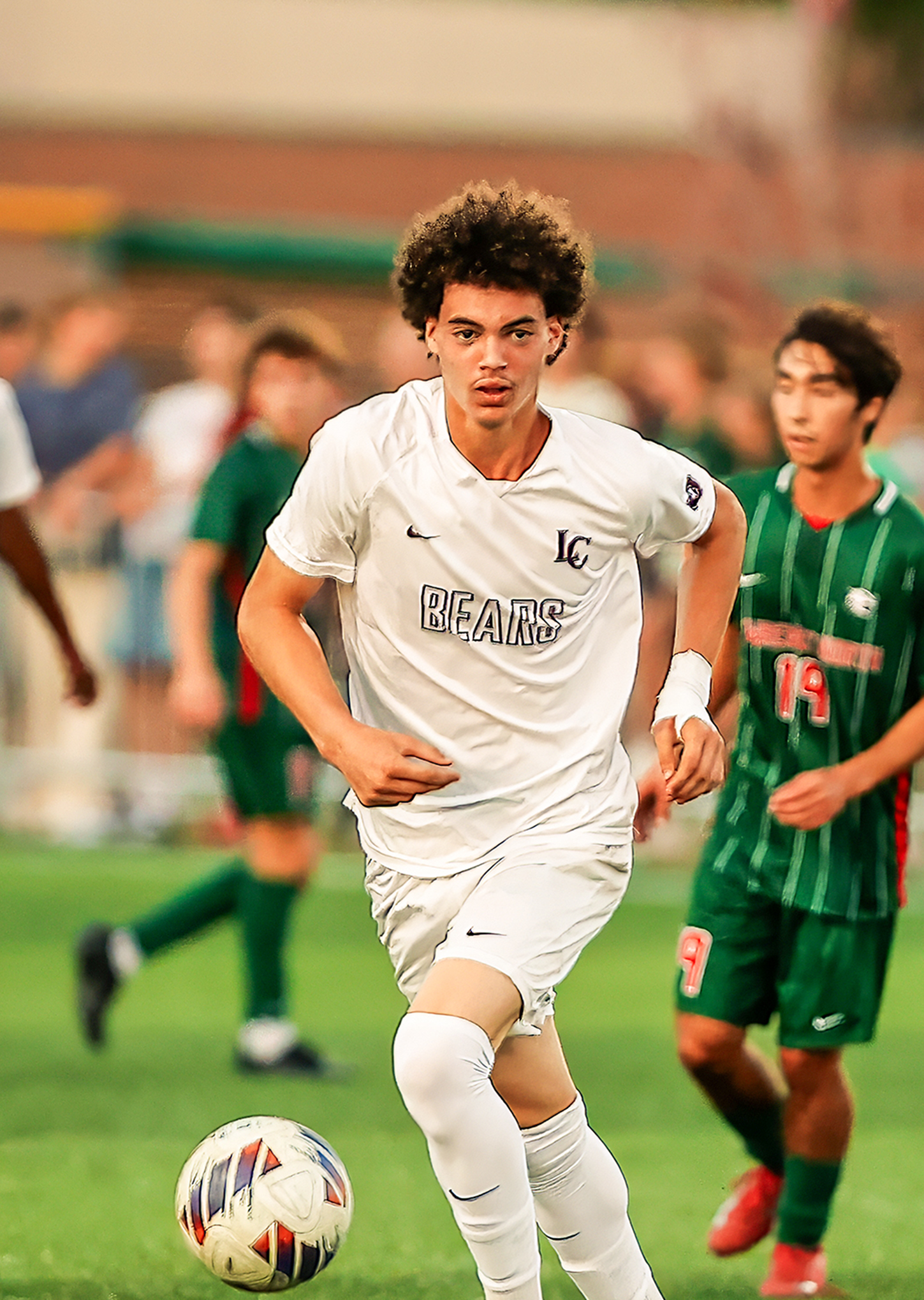 Soccer match moment